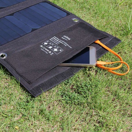 Vodool 21W 2 MIC Ports Solar Charger with SunPower Solar Panel