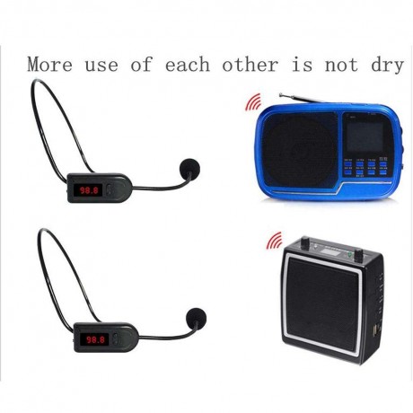 FM Wireless Microphone Headset Megaphone Radio Mic