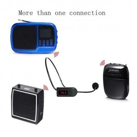 FM Wireless Microphone Headset Megaphone Radio Mic