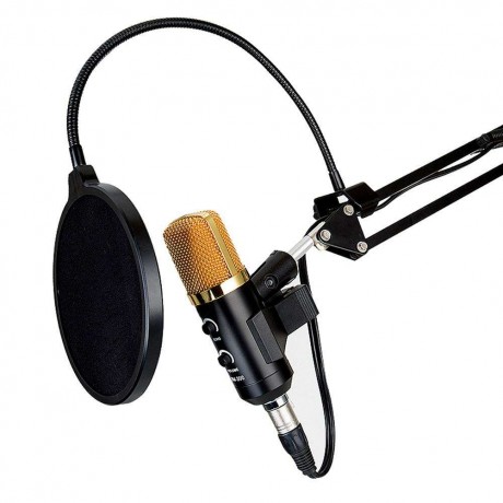 Black 3.5mm USB Microphone Mic Studio Recording with Shock Mount