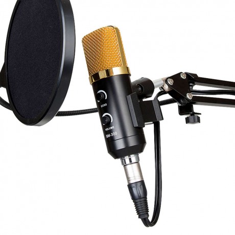 Black 3.5mm USB Microphone Mic Studio Recording with Shock Mount