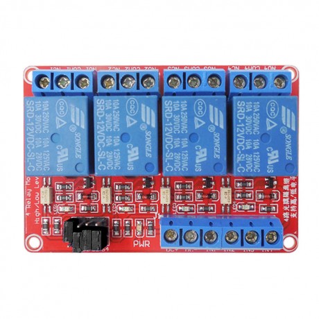 4-Channel 12V Relay Module with Optocoupler HL Level Triger