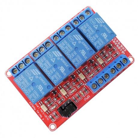 4-Channel 12V Relay Module with Optocoupler HL Level Triger