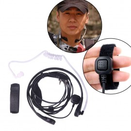 2Pin PTT Throat Mic Covert Acoustic Tube Earpiece Headset for Baofeng UV-5R