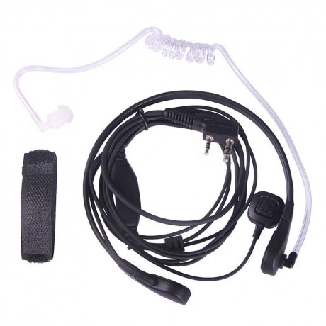 2Pin PTT Throat Mic Covert Acoustic Tube Earpiece Headset for Baofeng UV-5R