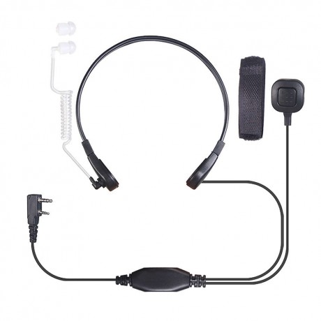 2Pin PTT Throat Mic Covert Acoustic Tube Earpiece Headset for Baofeng UV-5R