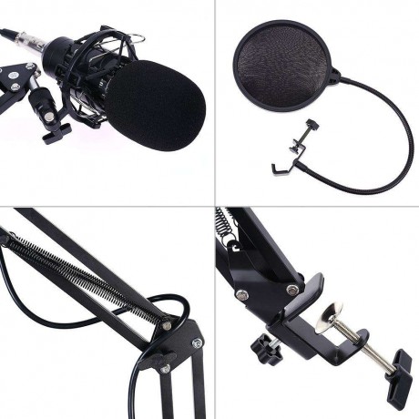 BM-800 Broadcasting Recording Condenser Microphone Arm Stand Kit