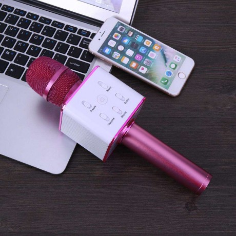 Q7 Wireless Bluetooth Karaoke Microphone Music Audio SpeakerPink