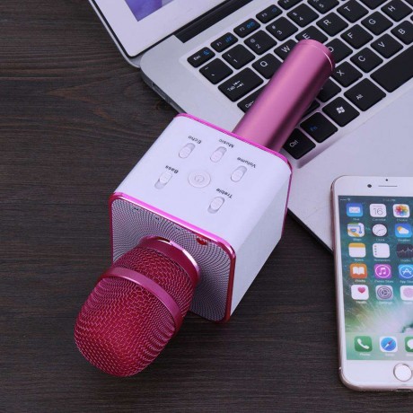 Q7 Wireless Bluetooth Karaoke Microphone Music Audio SpeakerPink