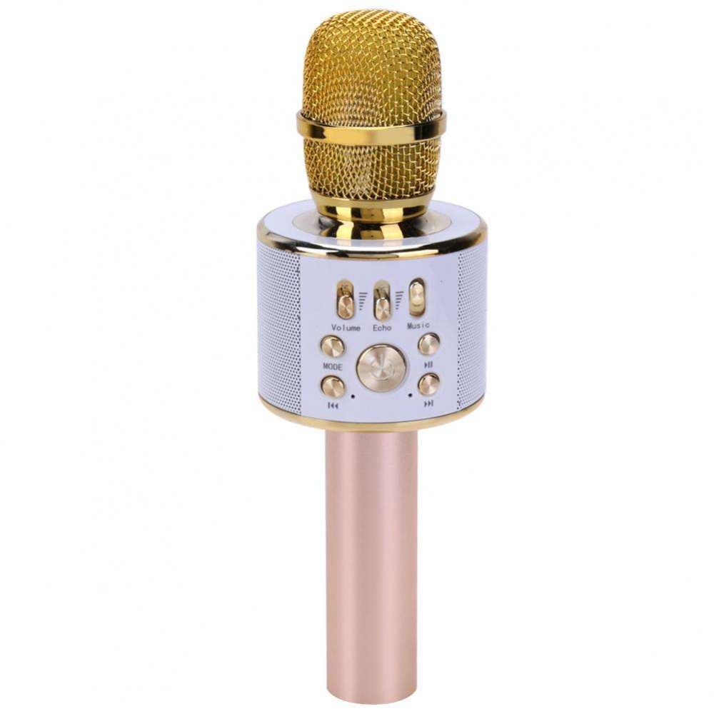 K26 Wireless Bluetooth Karaoke Microphone Audio Phone SpeakerGolden