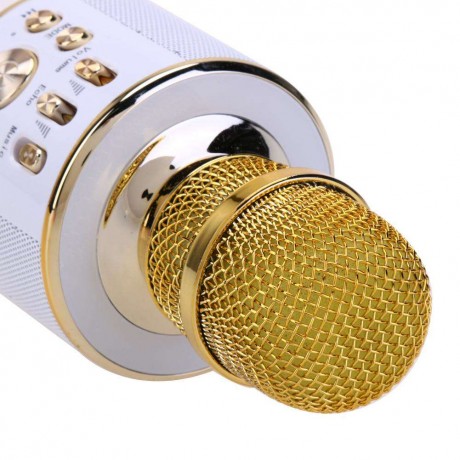 K26 Wireless Bluetooth Karaoke Microphone Audio Phone SpeakerGolden