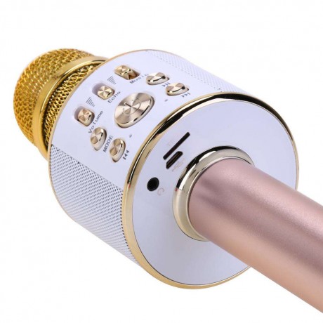 K26 Wireless Bluetooth Karaoke Microphone Audio Phone SpeakerGolden