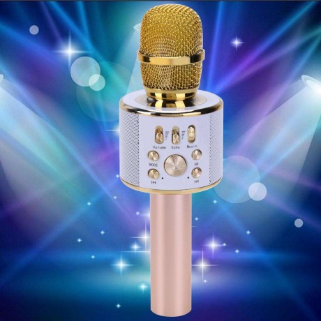 K26 Wireless Bluetooth Karaoke Microphone Audio Phone SpeakerGolden