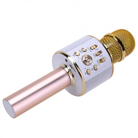 K26 Wireless Bluetooth Karaoke Microphone Audio Phone SpeakerGolden