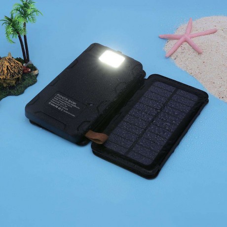 8000mAh Folding Solar Panel Waterproof LED Light Mobile Power Charger1