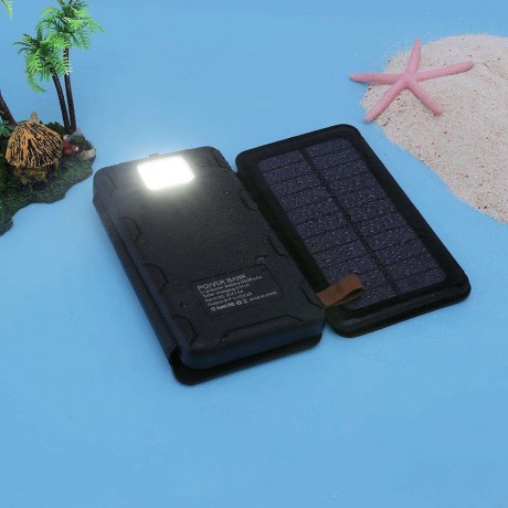 8000mAh Folding Solar Panel Waterproof LED Light Mobile Power Charger1