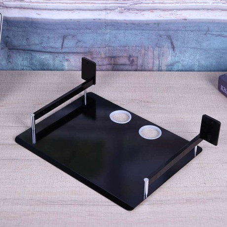 TV Set-top Box Holder Bracket Single Space Aluminum Shelf for Storage Black