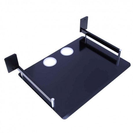 TV Set-top Box Holder Bracket Single Space Aluminum Shelf for Storage Black