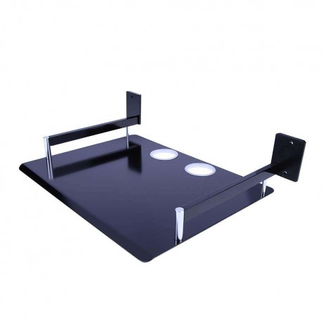 TV Set-top Box Holder Bracket Single Space Aluminum Shelf for Storage Black