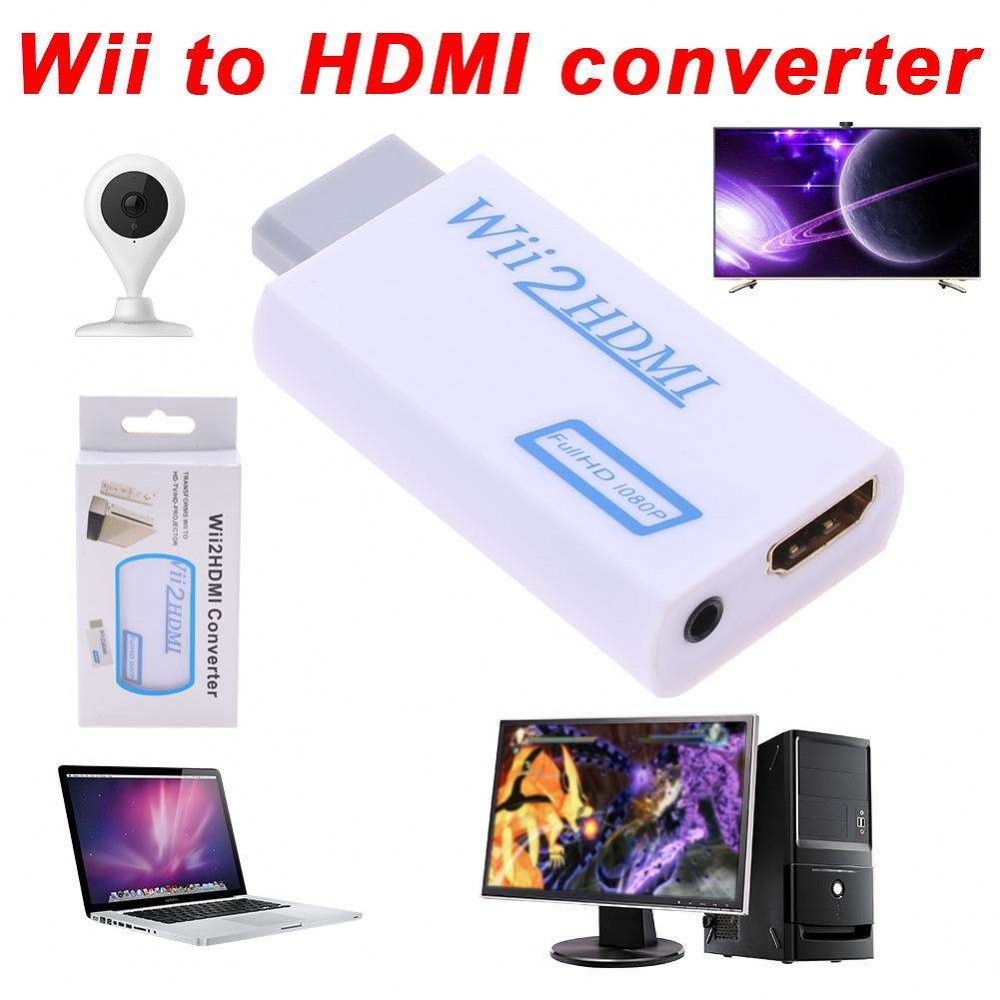 Full HD Wii To HDMI 1080P Upscaling Converter Adapter With 3.5 mm Audio Out