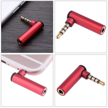 3.5mm Male to Female 90 Degree Right Angled Adapter Audio Microphone Jack