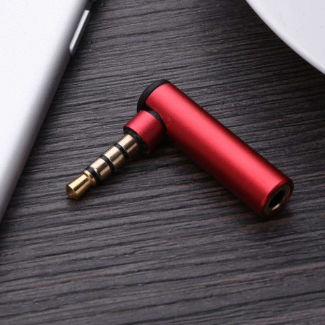 3.5mm Male to Female 90 Degree Right Angled Adapter Audio Microphone Jack