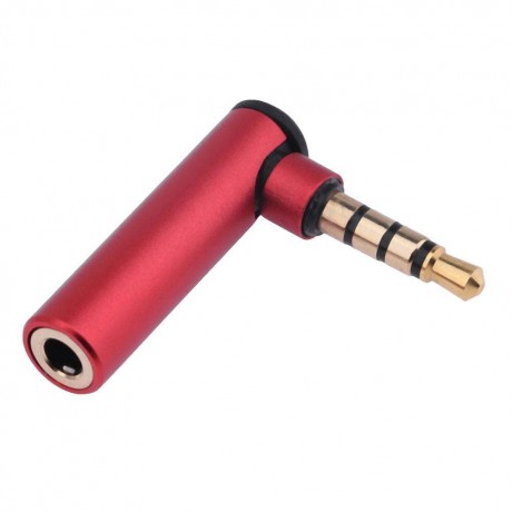 3.5mm Male to Female 90 Degree Right Angled Adapter Audio Microphone Jack