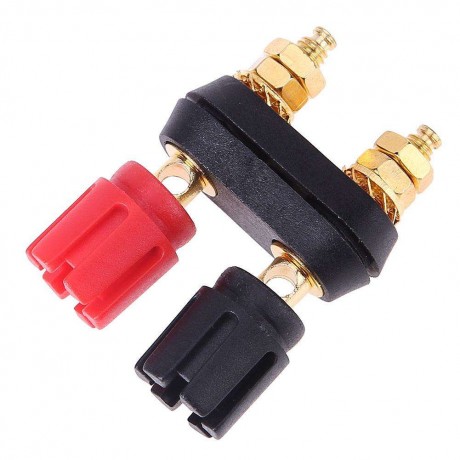 1pc Amplifier Speaker Banana Plug w Red Black Couple Terminals Connector