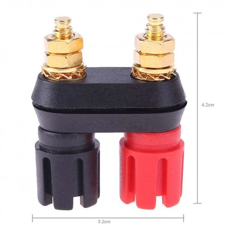 1pc Amplifier Speaker Banana Plug w Red Black Couple Terminals Connector