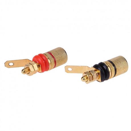 2pcs Gold Plated Speaker Binding Posts Terminal 4mm Sockets for Banana Plug