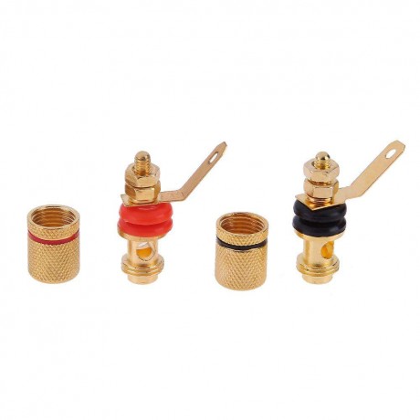 2pcs Gold Plated Speaker Binding Posts Terminal 4mm Sockets for Banana Plug