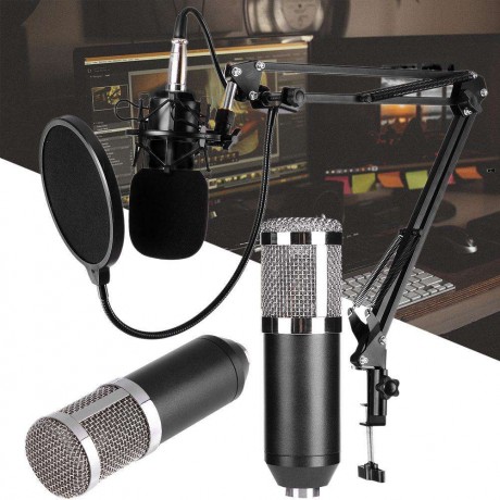 BM800 Dynamic Condenser Wired Microphone Sound Studio for SingingBlack