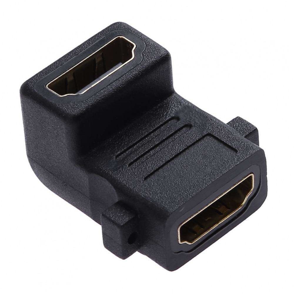 90 Degree HDMI Female to Female Coupler Adapter Converter with Screw Lock