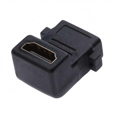 90 Degree HDMI Female to Female Coupler Adapter Converter with Screw Lock