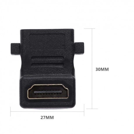 90 Degree HDMI Female to Female Coupler Adapter Converter with Screw Lock