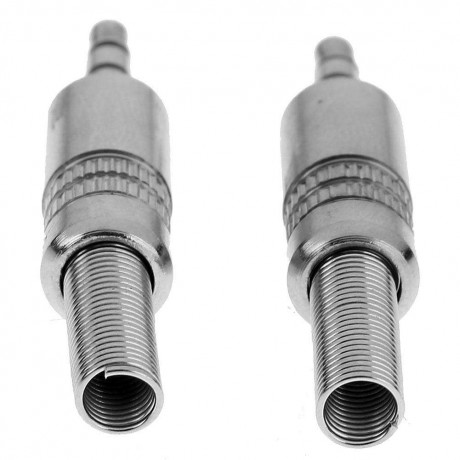 2pcs 3.5mm 18in Stereo Male Audio TRS Plated Jack Plug Adapter Connectors