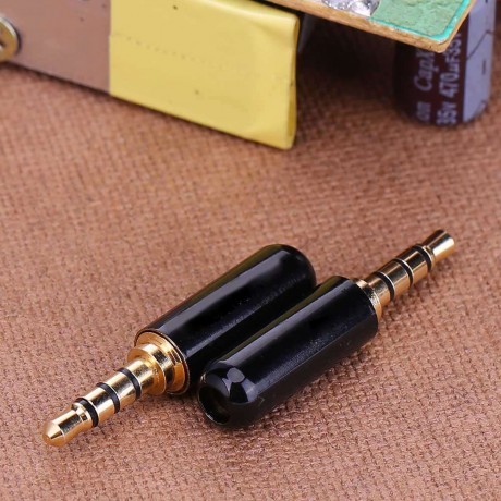 2pcs 3.5mm 18in TRRS 4-Pole Male Plug Adapter Headphone DIY Connectors