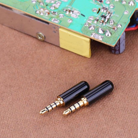 2pcs 3.5mm 18in TRRS 4-Pole Male Plug Adapter Headphone DIY Connectors