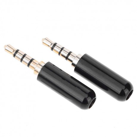 2pcs 3.5mm 18in TRRS 4-Pole Male Plug Adapter Headphone DIY Connectors