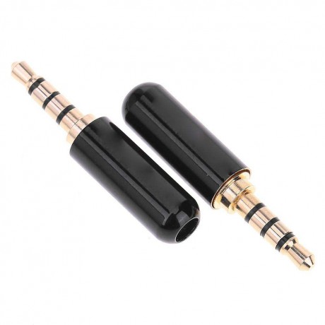 2pcs 3.5mm 18in TRRS 4-Pole Male Plug Adapter Headphone DIY Connectors