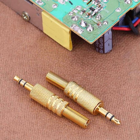 2pcs Stereo 3.5mm 18in Headphone Earphone DIY Audio Jack Plug Connectors