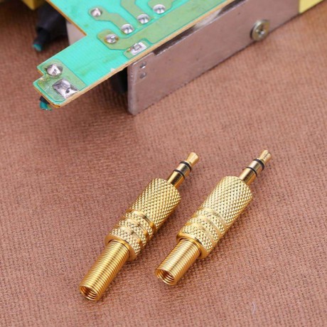 2pcs Stereo 3.5mm 18in Headphone Earphone DIY Audio Jack Plug Connectors