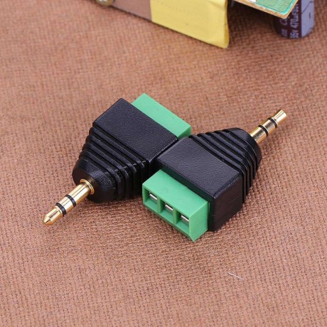 2pcs 3.5mm to Dual Channel Terminal Audio Male Plug Connectors Adapters