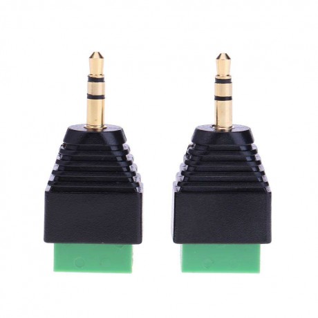 2pcs 3.5mm to Dual Channel Terminal Audio Male Plug Connectors Adapters