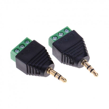 2pcs 3.5mm to Dual Channel Terminal Audio Male Plug Connectors Adapters