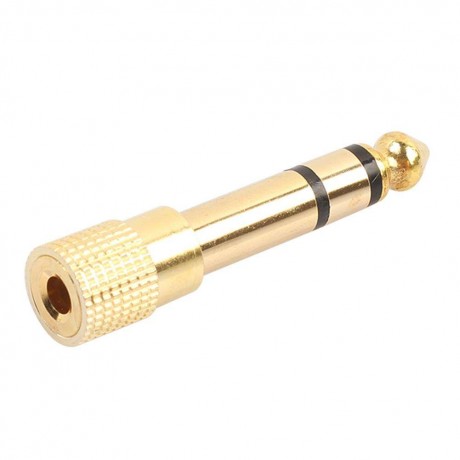 6.35mm 14 inch Male to 3.5mm 18 inch Female Stereo Lengthen Audio Adapter