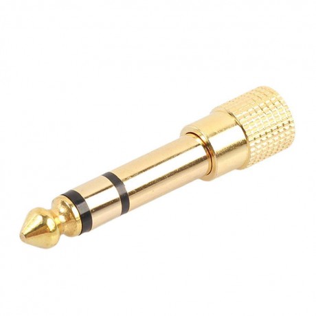 6.35mm 14 inch Male to 3.5mm 18 inch Female Stereo Lengthen Audio Adapter