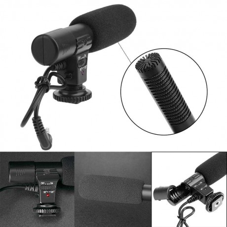 3.5mm Recording Microphone Digital Video DV Camera Studio Stereo Camcorder