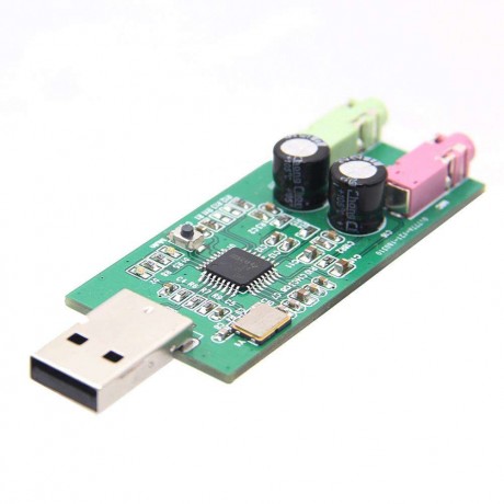 PCM2912-UAC USB Audio Card w Microphone Input and Stereo Headphone Output