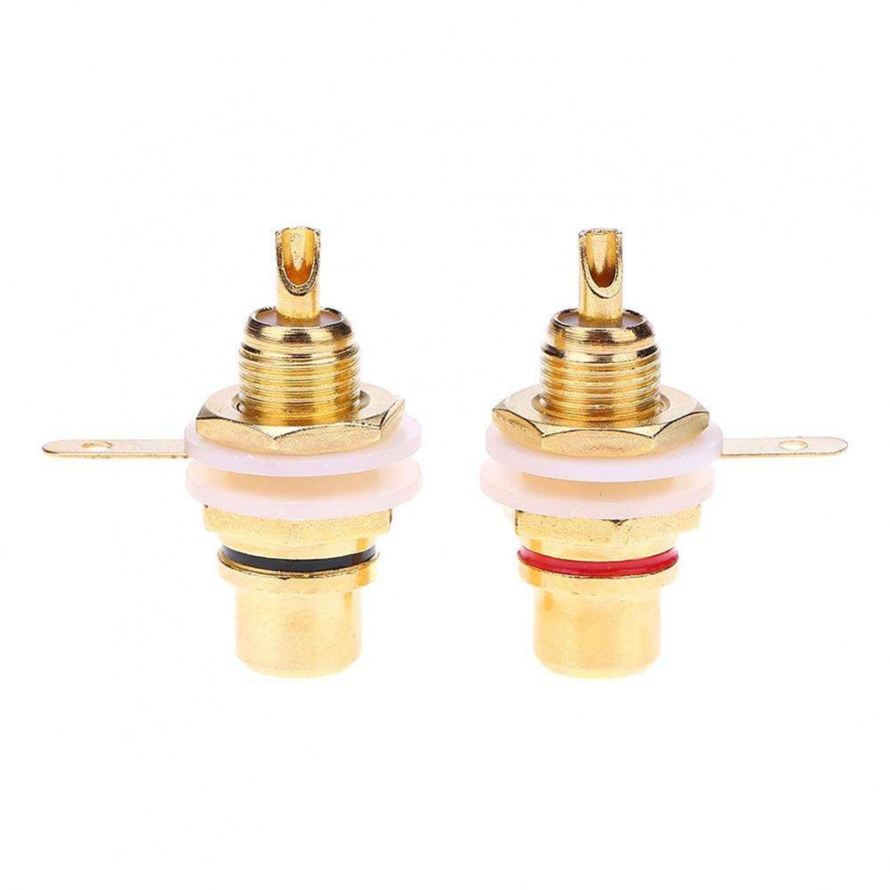 2pcs RCA Female Connectors Socket Adapters Plug for 3.5mm Audio AV Plug